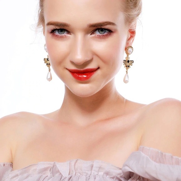 SALE❗️Insect Earrings Double Pearl - Picture 3 of 4